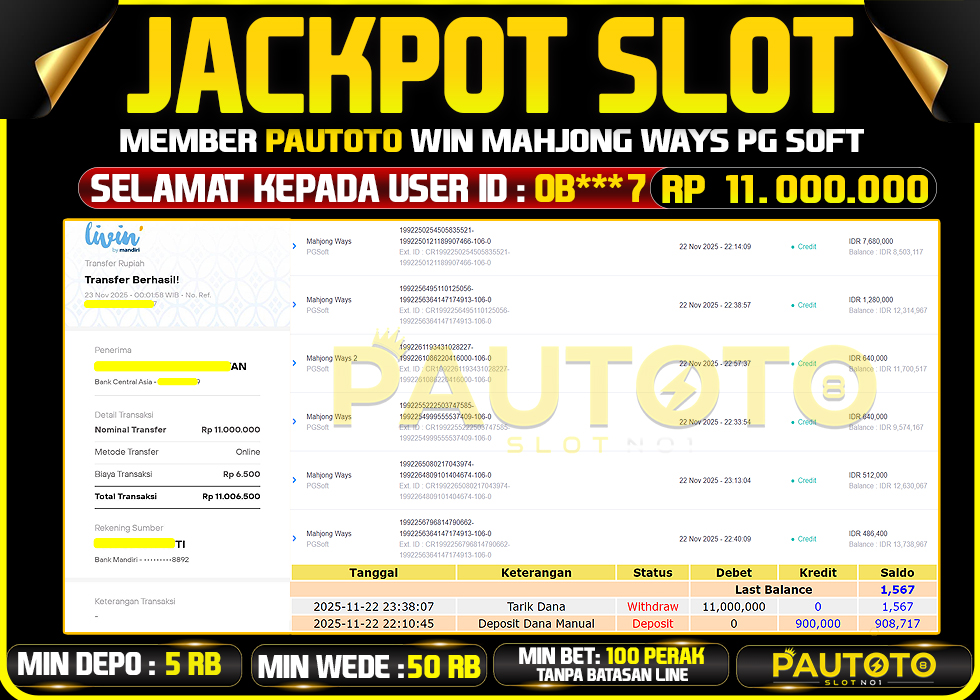 BUKTI JACKPOT LUNAS PAUTOTO