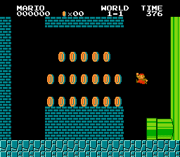 Made it over the coins in World 1-1's underground bonus room. Can you guess how?