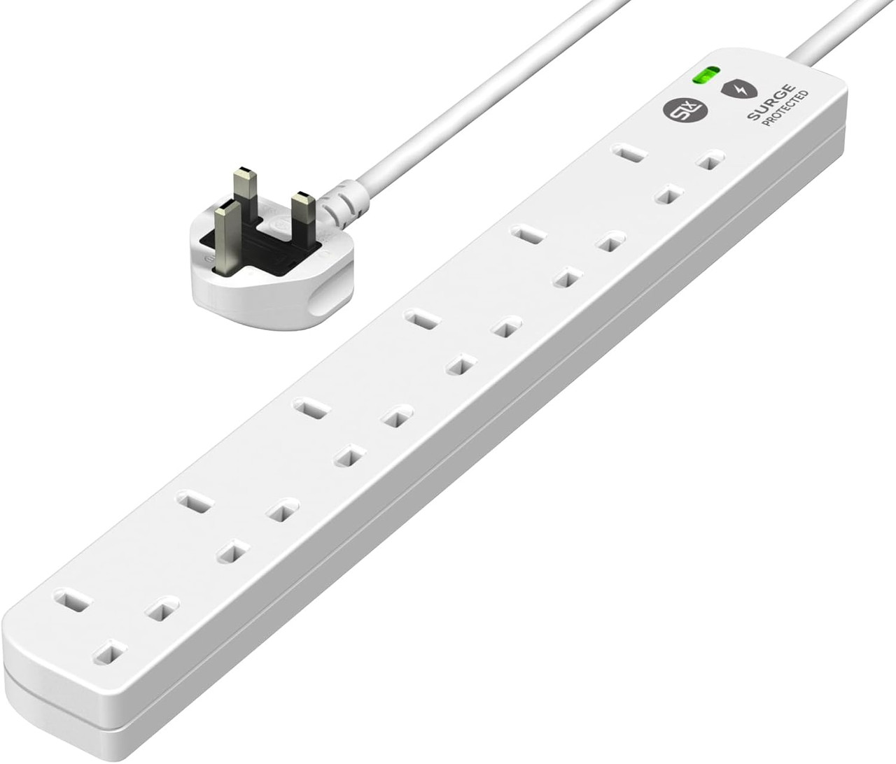 SLx 1m 6 Way Surge Protected Extension Lead