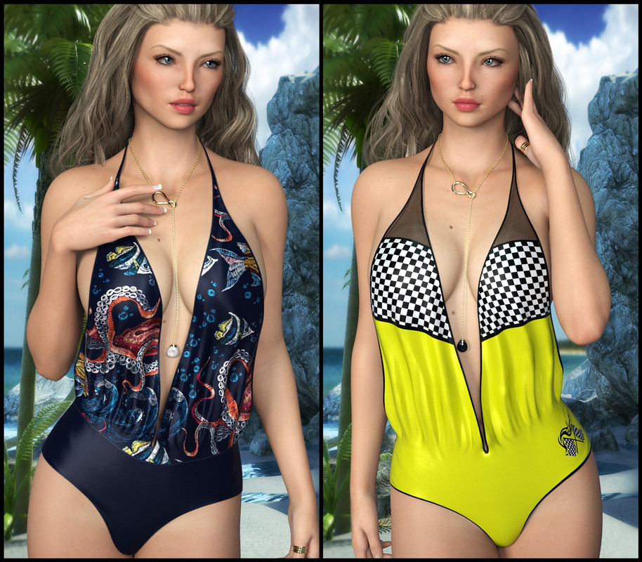 Sirens: dforce Poolside Swimwear for Genesis 8 Females