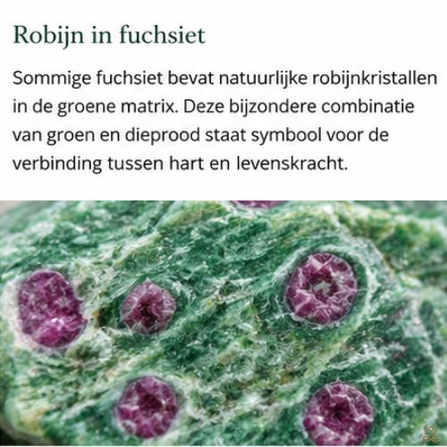 Robijn in fuchsiet ruwe vorm