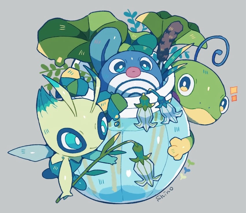 celebi-poliwag-and-politoed-pokemon-draw