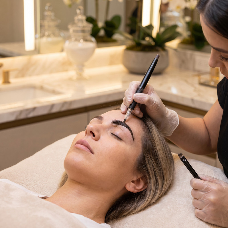 Microblading and eyebrow tint service