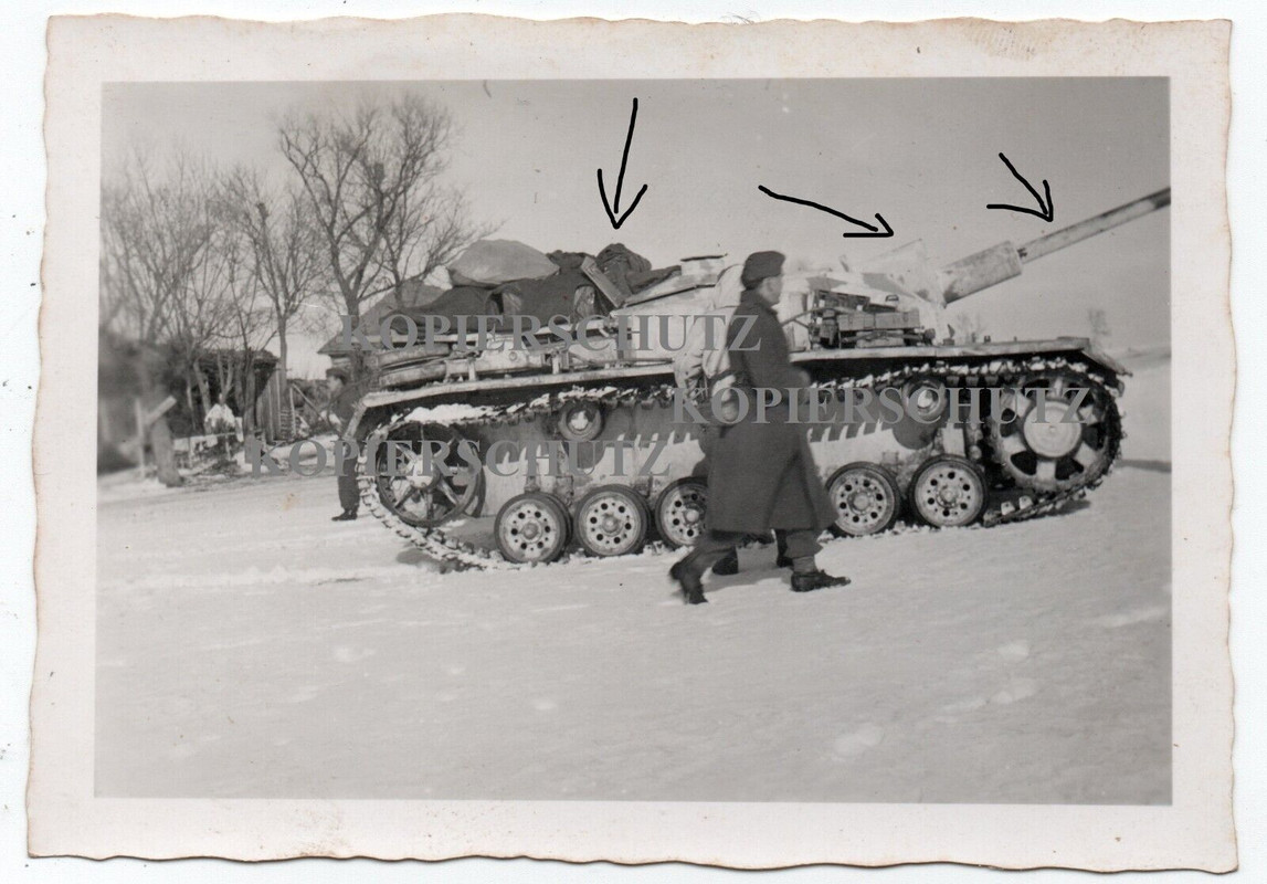 Russland Winter Panzer Tank Kette Sturmgeschütz Camo Langrohr