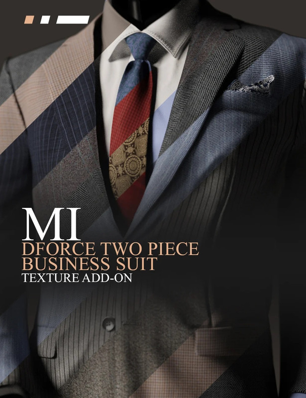 DForce MI Two-Piece Business Suit Texture Add-On 2024 - Free Daz 3D Models