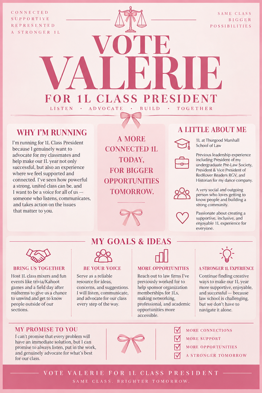 Valerie 1L Presidency Campaign