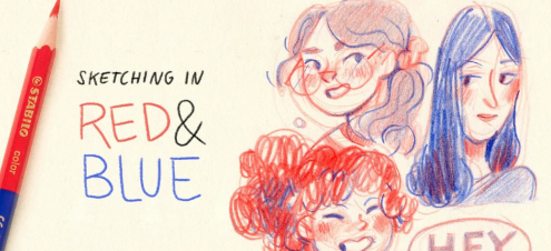 Sketching in Red and Blue: Drawing with Bicolor Pencils