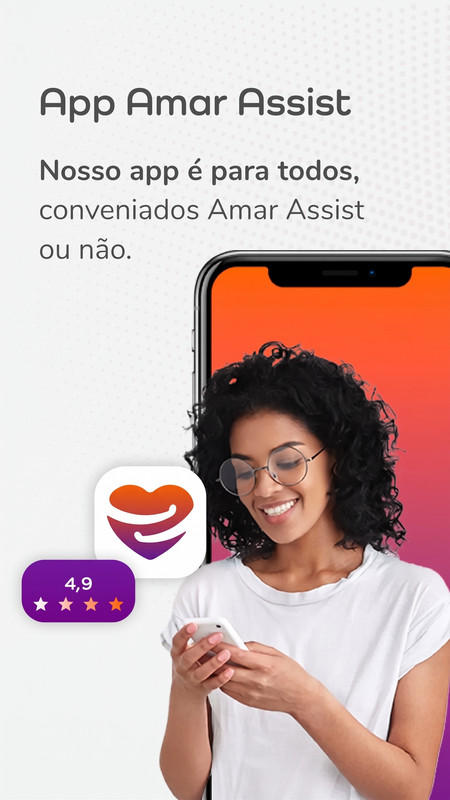 Cliente Feliz usando App Amar Assist
