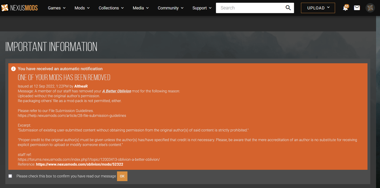Rejected at Nexus Mods