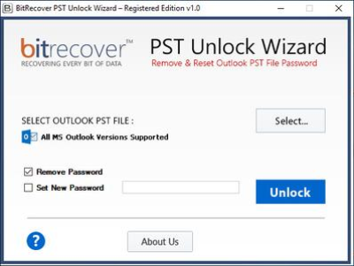 BitRecover PST Unlock Wizard 2.0