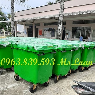Xe đẩy rác khu đô thị dung tích 660lit, thùng rác nhựa hdpe / 0963 839 593 Ms.Loan Thung-rac-cong-nghiep-660-L-xanh-la-1