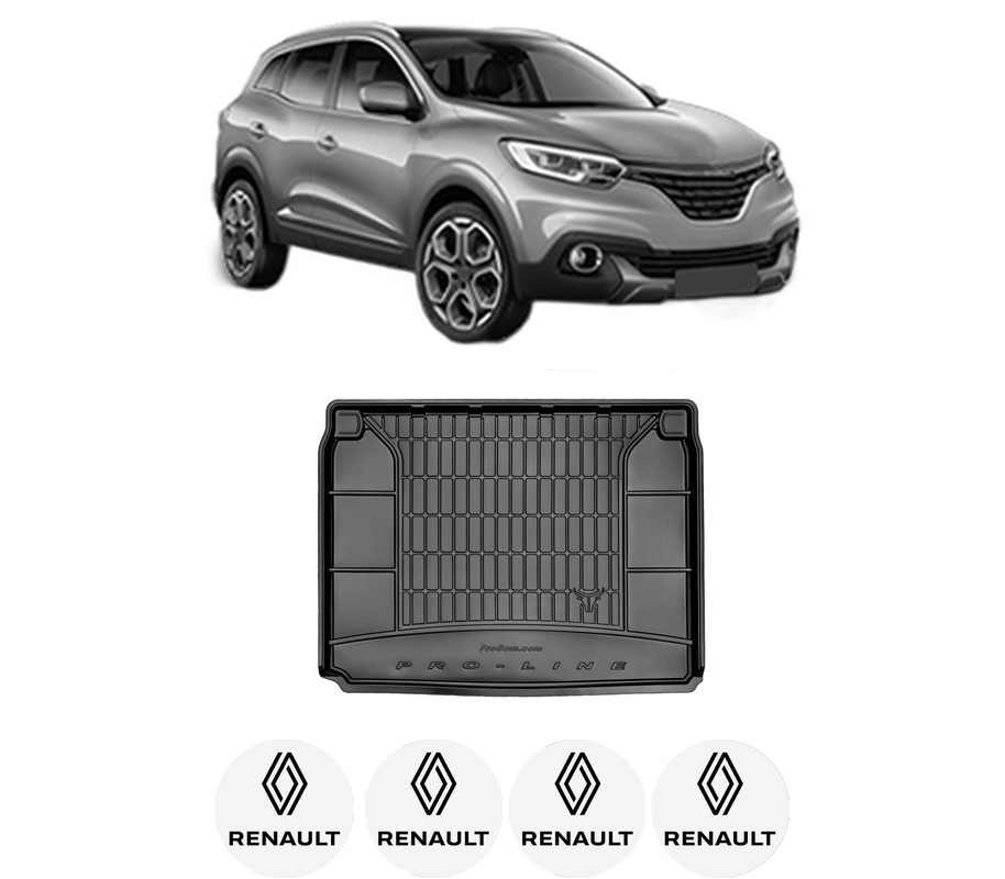 Tavita Portbagaj RENAULT KADJAR (HA_, HL_) din 2015-2021, Protectie Portbagaj Auto, 4x Stickere auto cu RENAULT