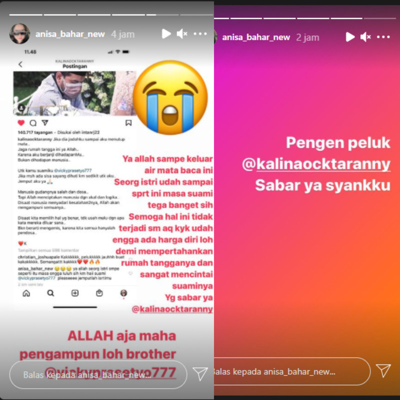 Annisa Bahar beri pesan menohok ke Vicky Prasetyo dan dukung Kalina.