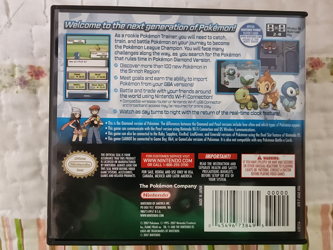 DS - Pokemon Diamon back