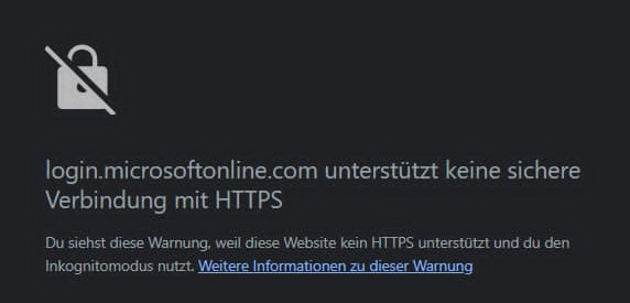 Anmeldefehler MS 365