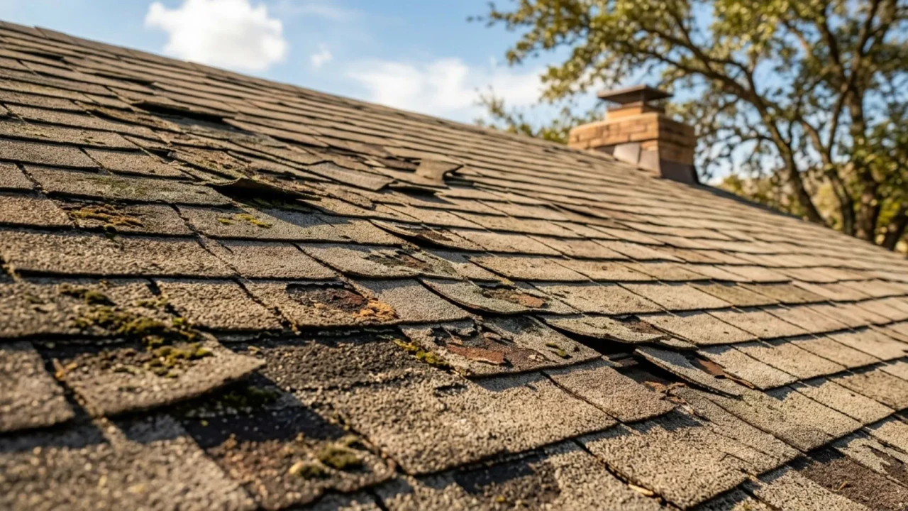 Asphalt shingle aging and deterioration signs San Antonio Texas