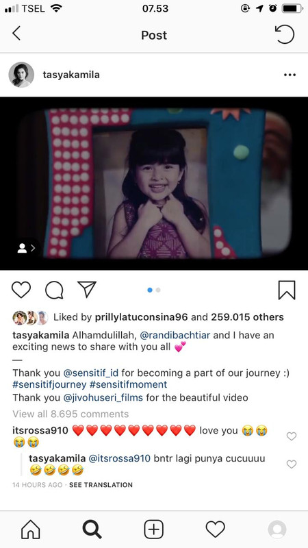 Ucapan Rossa untuk Tasya
