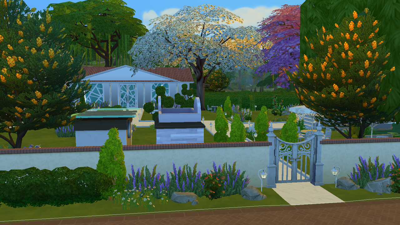 Hellohello: Domy (TS4) Magnolia-Garden-Park-4