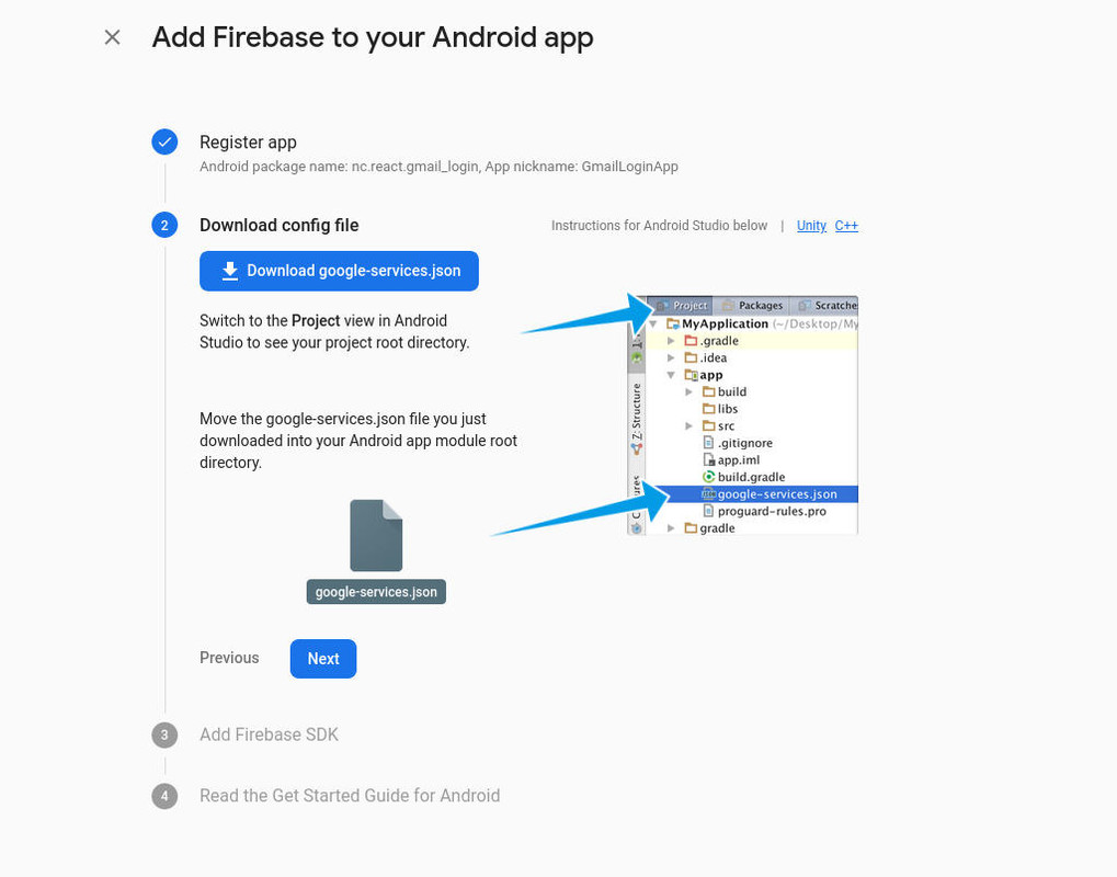 cl-firebase-create-app-download-json