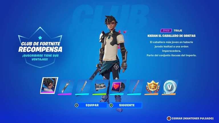 Xbox: 3 skins del club Fortnite por el precio de 1. 
