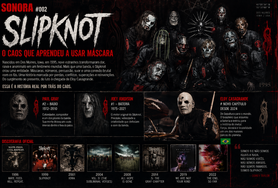 SONORA #002 — Slipknot: o caos que aprendeu a usar máscara