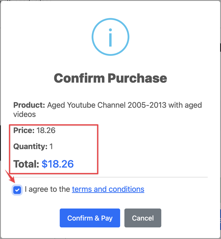 Order confirmation page with terms and conditions checkbox and Confirm & Pay button