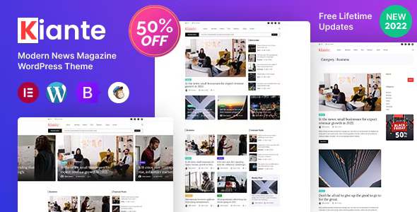 Kiante – Newspaper Magazine Blog Modern WordPress Theme Multipurpose