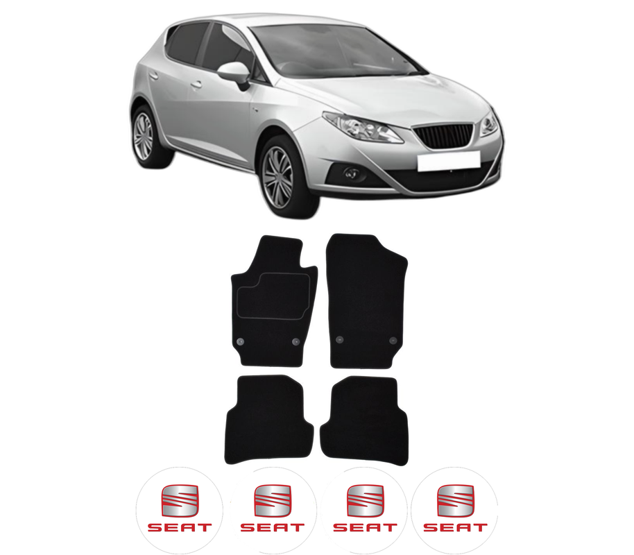 Set Covorase Presuri SEAT IBIZA IV (6J5, 6P1) din 2008-2017, Auto, Material Textil Mocheta, 4 Stickere auto cu SEAT