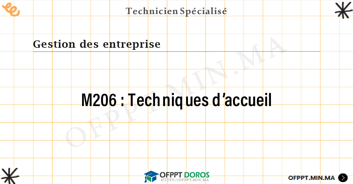 Sommaire détaillé du cours Techniques d’accueil M206 OFPPT - Structure du module