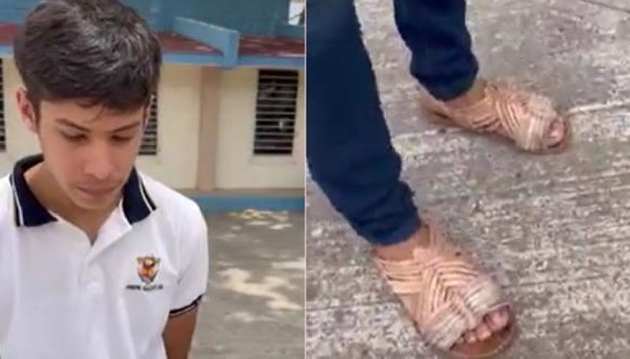 Se burló de los tenis de su compañero y su papá le enseña a no hacer bullying