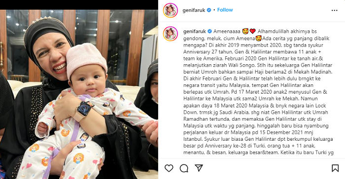 Geni Faruk ceritakan perjalanan selama 3 tahun tak bisa kembali ke Indonesia.