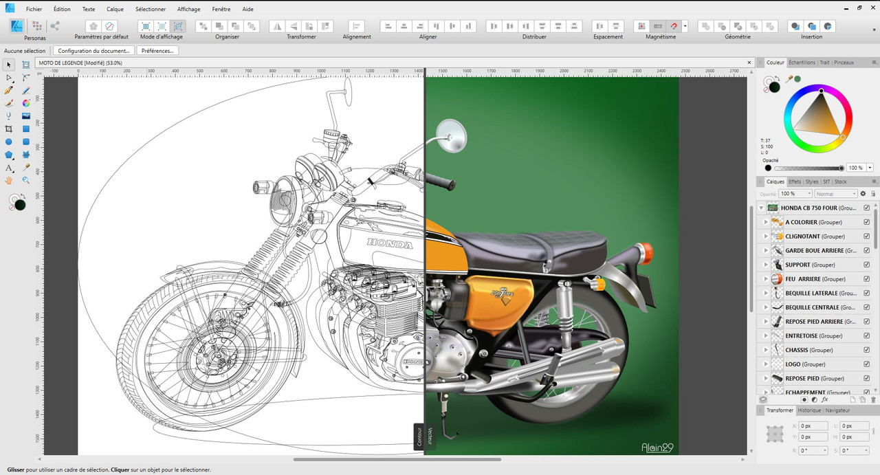 les couleurs et contours
