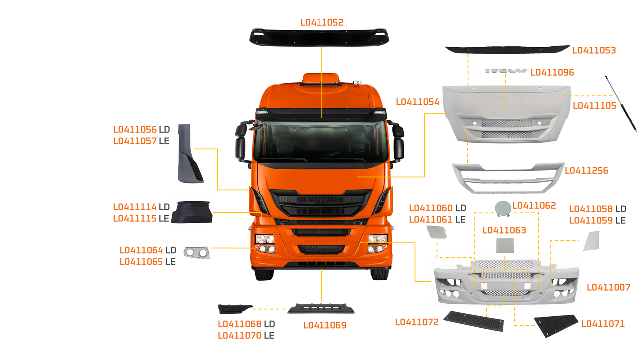 IVECO-HI-WAY 2013 A ....-490S44T, 600S44T, 600S48T, 600S56T, 800S48TZ, 800S56TZ-FPT CURSOR 13-ZF16AS2630-ACABAMENTO FRONTAL