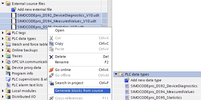 SIMOCODE and SIRIUS PLC data types SIMOCODE and SIRIUS PLC data types