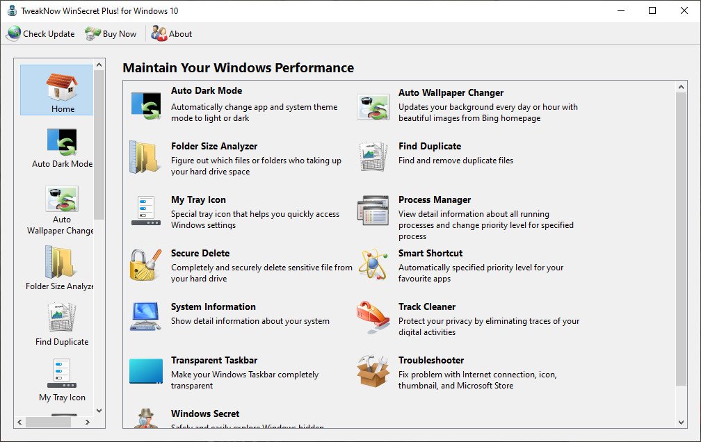 TweakNow WinSecret Plus for Windows 10 v3.3