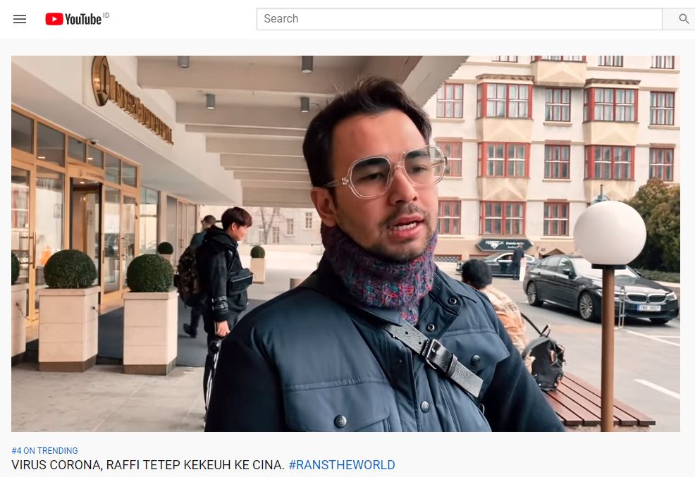 Cuplikan video kekhawatiran Raffi Ahmad mengenai penyebaran virus Corona di Wuhan, China.