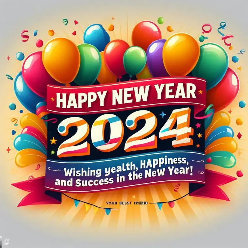 Happy New Year 2024 Wishes for Best Friend