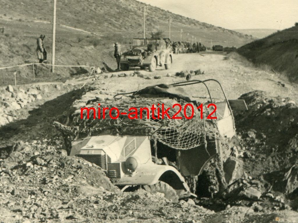 Foto, Wehrmacht, zerstörter britischer PKW, Grie