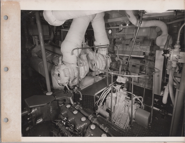 SAS Haerlem P3126 engine room looking to starboard 24th Nov 1958