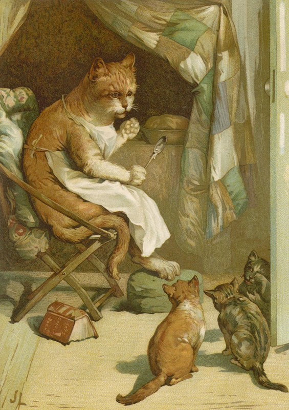 John-Lawson-The-Three-Kittens-chromolitho-Meister-Drucke-128749