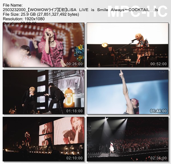 [TV-Variety] LiSA LiVE is Smile Always ~COCKTAiL PARTY~ [SWEET] (WOWOW Live 2025.03.23)