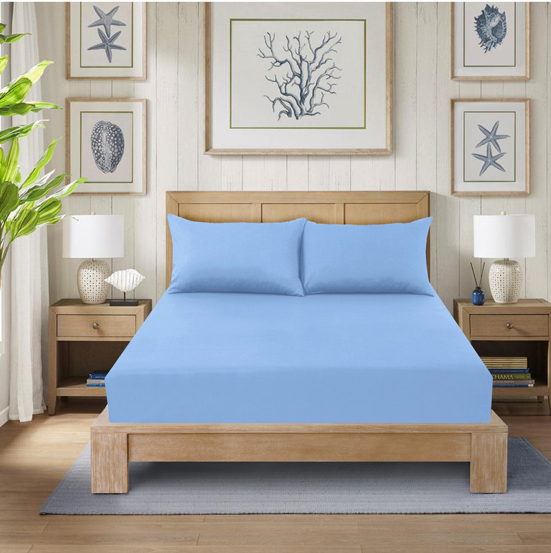 25CM Deep Fitted Sheet Sky Blue