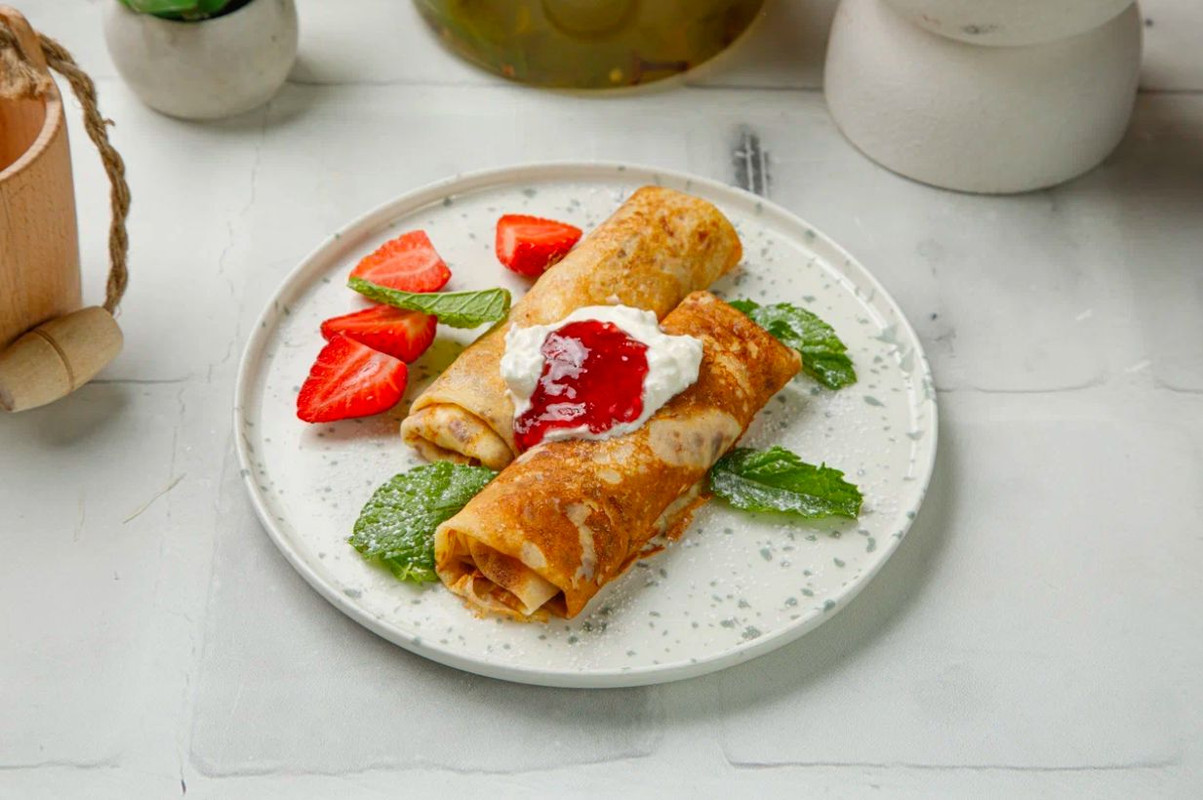 Блинчики ажурные с творогом и сметаной (220г)