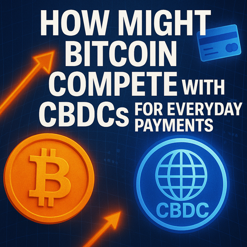 How might Bitcoin compete with CBDCs for everyday payments