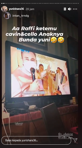 Yuni Shara merepost unggahan netter terkait pertemuan Raffi Ahmad dengan Cavin dan Cello