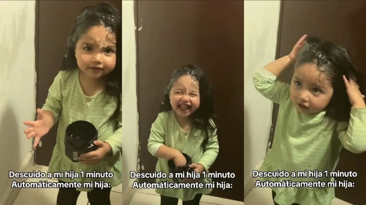 Niña se convierte en viral en TikTok por usar todo un bote de gel