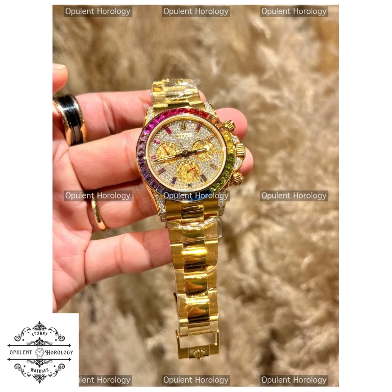 Rolex Daytona 116528 Rainbow - 40mm Gold & Gemstone Watch