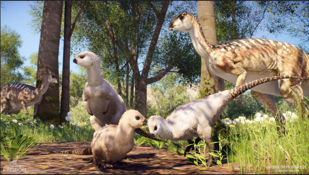 Cute fluffy Dryosaur chicks, the adults have the burrowed skin *Pk Wiki
