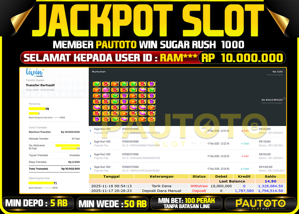 BUKTI JACKPOT LUNAS PAUTOTO