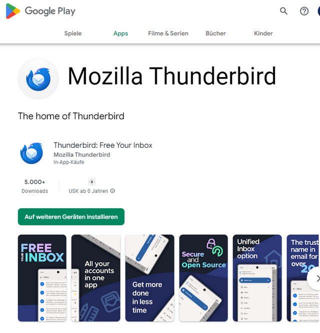 Thunderbird 8.0 als Android-App